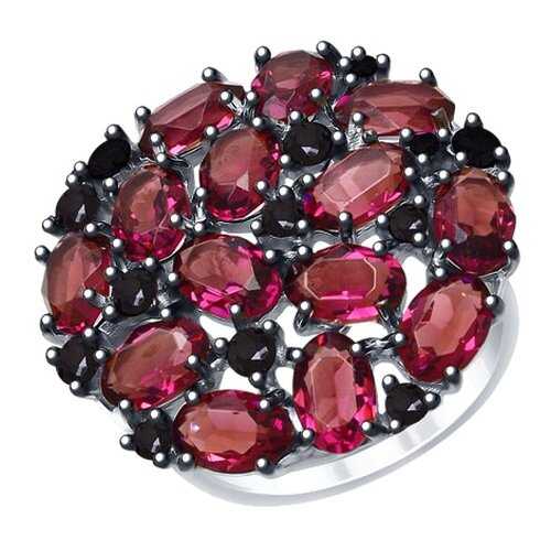 Кольцо женское SOKOLOV из серебра с кристаллами Swarovski и фианитами 94012682 р.17 в Вальтера