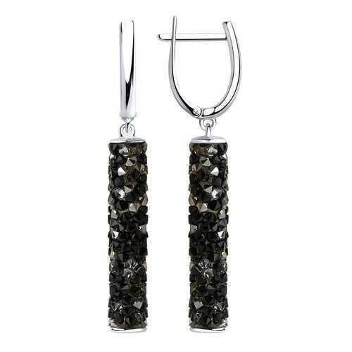 Серьги SOKOLOV из серебра с черными кристаллами Swarovski 94023186 в Вальтера