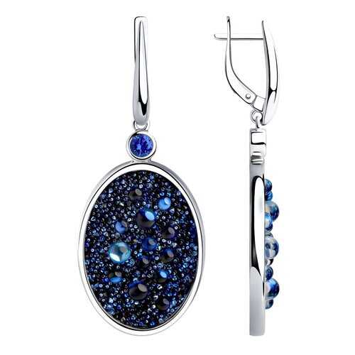 Серьги SOKOLOV из серебра с синими кристаллами Swarovski и фианитами 94023683 в Вальтера